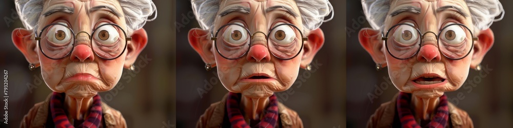 3d cartoon grandma. 3d cartoon grandma.