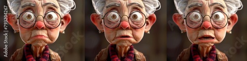 3d cartoon grandma. © Yahor Shylau 