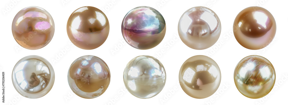 © Maestro - Assorted loose pearls with lustrous shine cut out png on transparent background