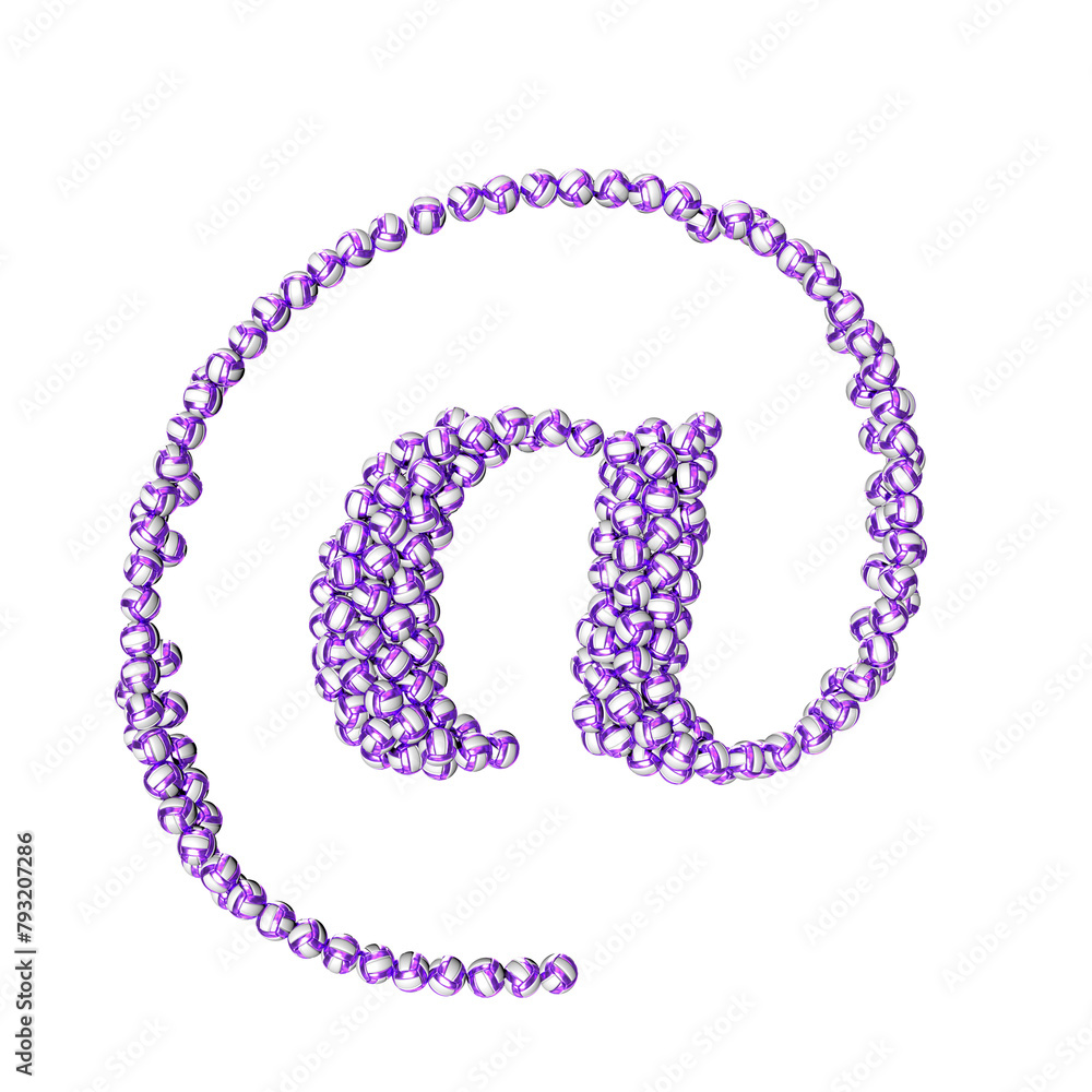 Symbol made of purple volleyballs