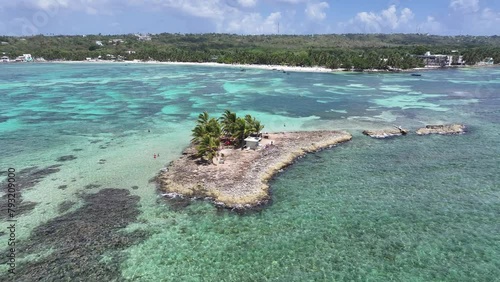 Rocky Cay At San Andres In Caribbean Island Colombia. Colombian Caribbean Beach. Blue Sea Background. San Andres At Caribbean Island Colombia. Tourism Landscape. Nature Seascape. photo