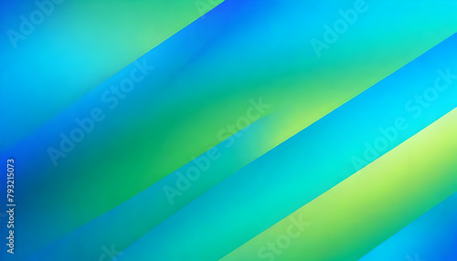 Blurred colored blue and green abstract background and smooth transitions of iridescent colors and colorful gradient with diagonal paper cut lines