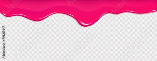  Flowing cherry or raspberries jam.Dripping pink caramel and sause. Slime vector texture or paint drip or nail polish.