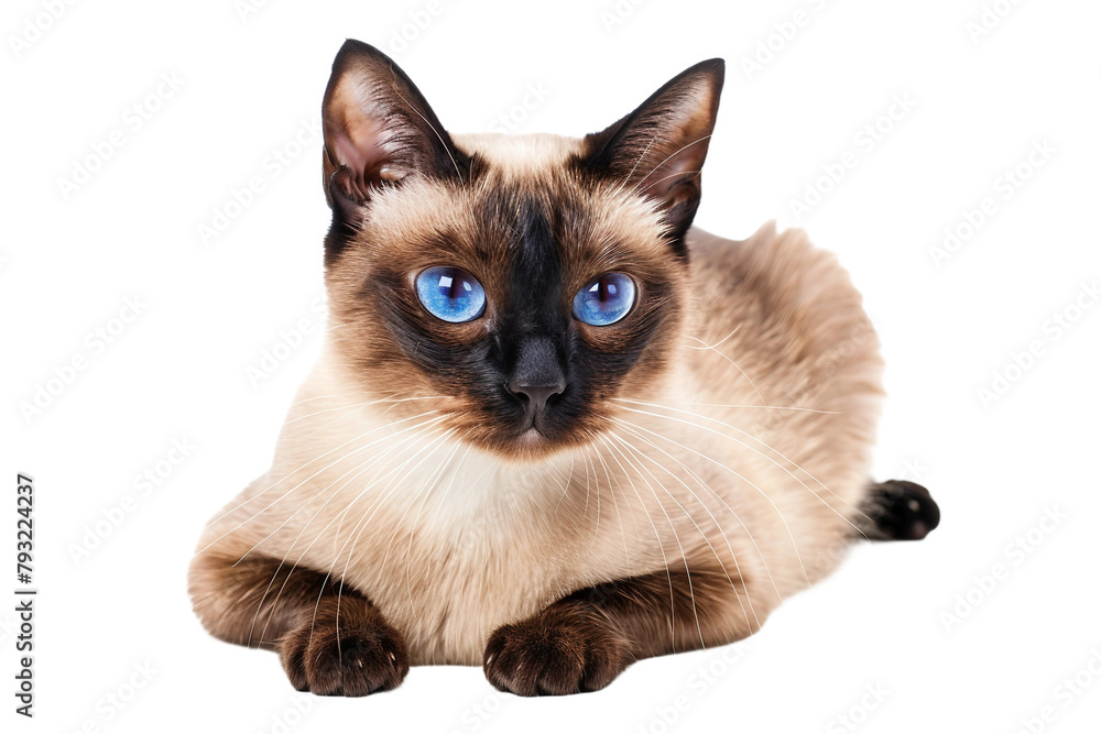 Siamese Cat Isolated on Transparent Background