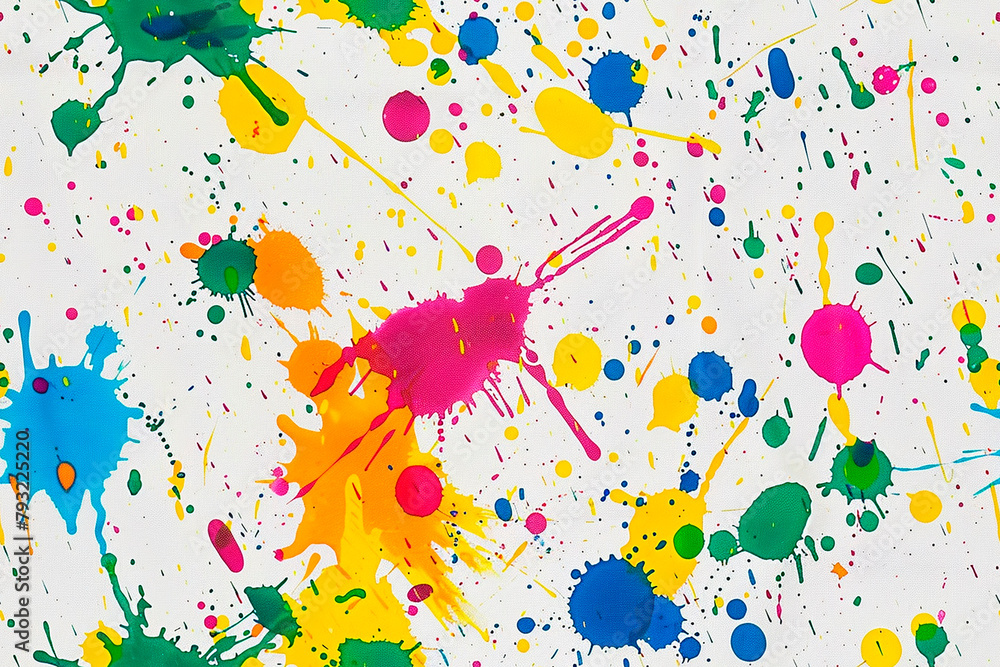 Vibrant paint splatters creating a lively, artistic expression