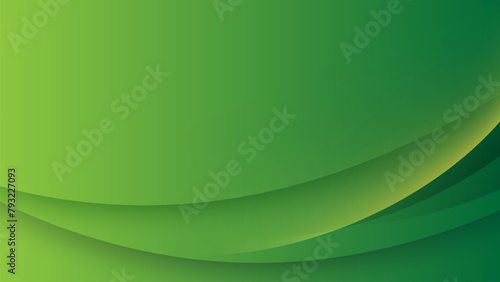 Abstract green background with dynamic curve and space for text
