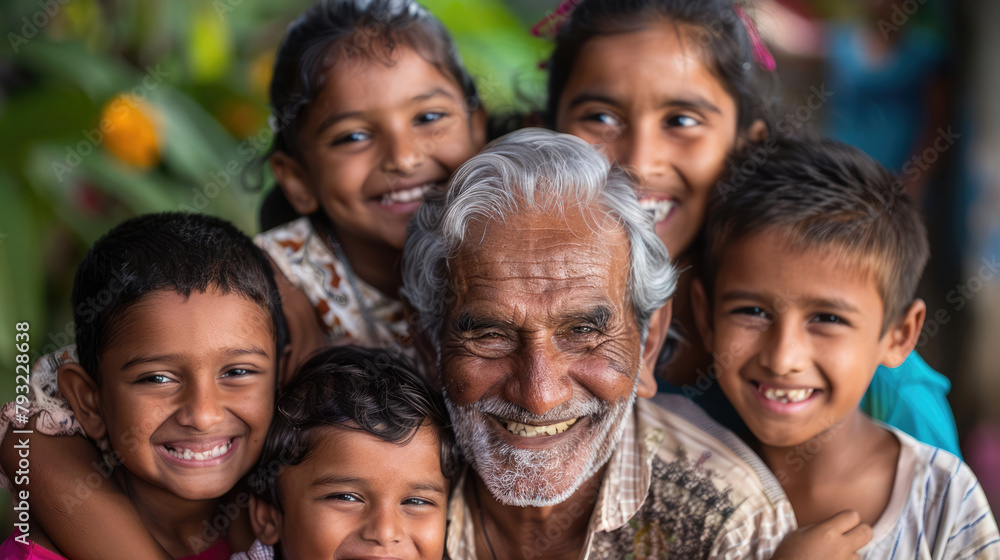 This photo captures the unity of generations, featuring both grandparents and grandchildren, to symbolize the essence of family planning on World Population Day This photo captures the unity of generations, featuring both grandparents and grandchildren, to symbolize the essence of family planning on World Population Day