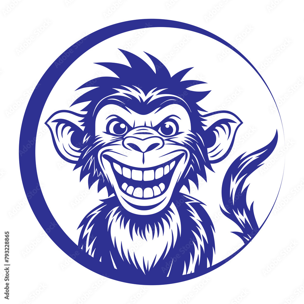 Obraz premium Chimpanzee Monkey Drawing, monkey, animals, logo, illustrator