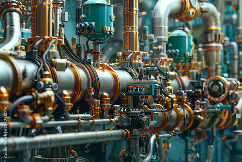 A very detailed image of a large industrial pipe system