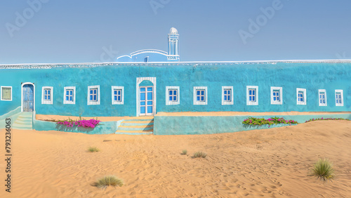A colourful Nubian house in Aswan, Egypt	