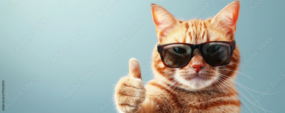 Cool cat giving thumbs up