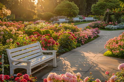 Sundown in Blossoming Rose Garden: A Tapestry of Colors and Fragrances