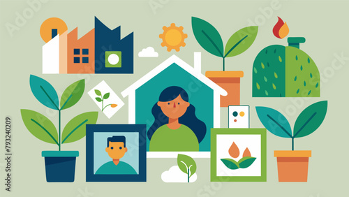 An artsy arrangement of photographs of minimalist homes with a focus on sustainability and ecofriendly living symbolizing the desire for