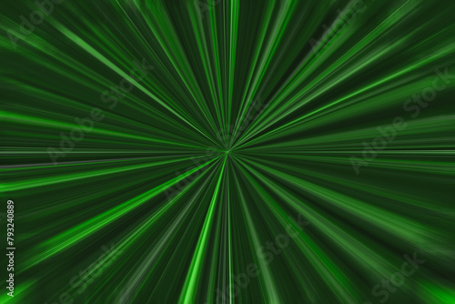 Green background with speed blurred lines. Abstract illustration