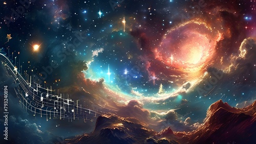 A symphony conducted by the stars each note a melody of cosmic wonders photo