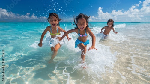 Summer sea children on vacation