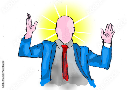 politic man with blue suit and tie
