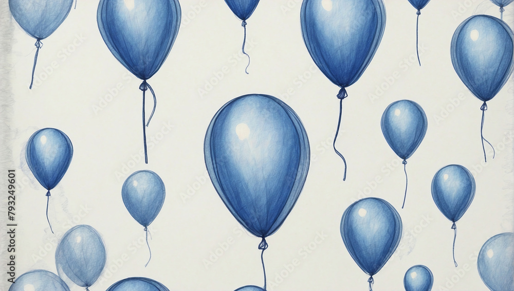 Blue balloons, pattern. Blue balloons, pattern.