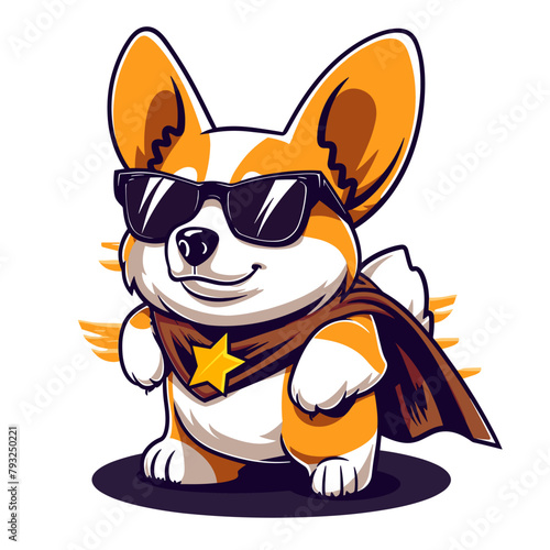 A cartoon dog wearing sunglasses and a star cape © whitecityrecords