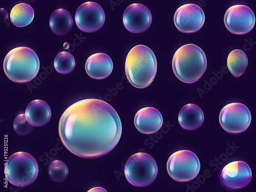 soap bubbles on a dark purple background