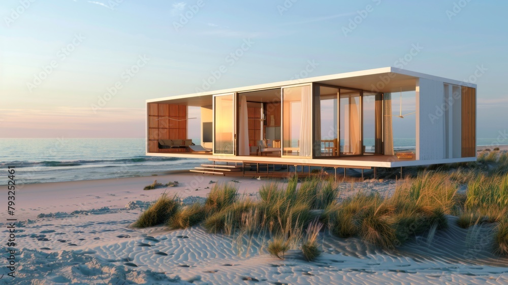 Small Beach House With Ocean Background Small Beach House With Ocean Background