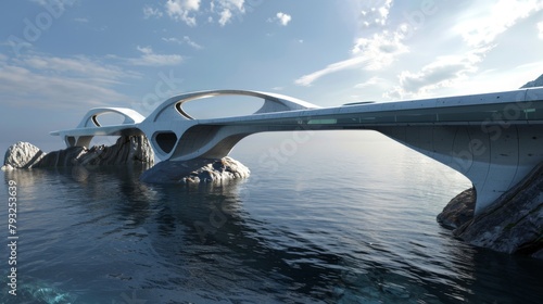 Futuristic Bridge Crossing Over Body of Water