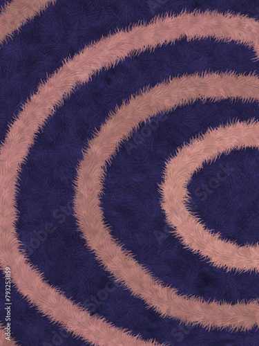 Fur consisting of pink circles on a purple background