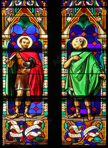 i Santi Proto e Giacinto; vetrata del Duomo di Como photo