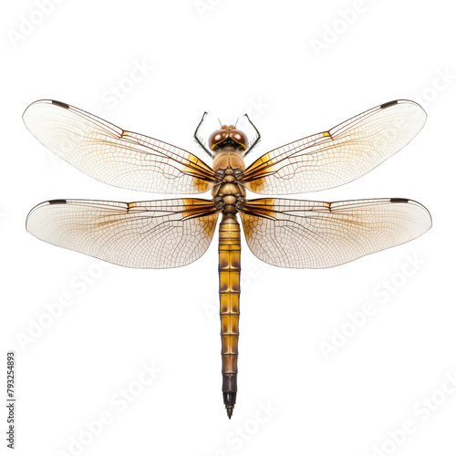 A dragonfly on white background