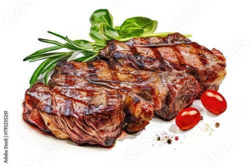 Succulent steak with aromatic rosemary, perfect for food blogs
