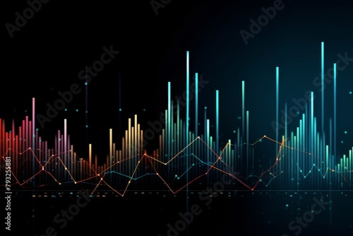 Stock market graph trading analysis investment financial, stock chart graph, business crisis, crash loss and grow up gain, profits win up trend growth. High quality photo