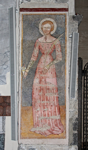 Santa Giustina martire; affresco nella chiesa di Sant'Agostino a Como