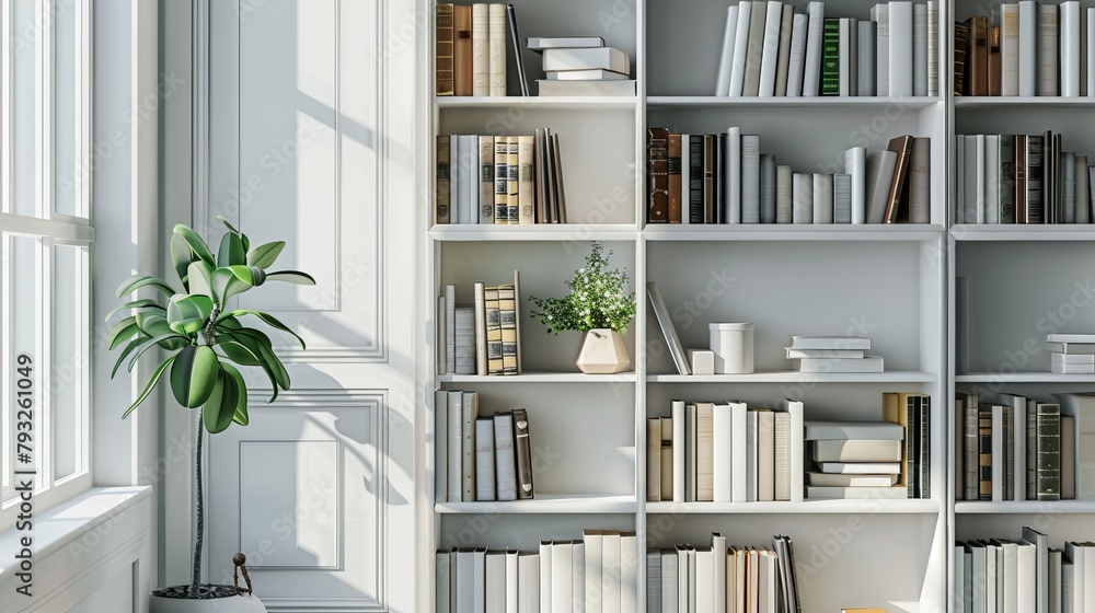 Step into the cozy ambiance of a UK home with this inviting scene featuring a white wooden bookcase filled with books. Nestled against a wall in a well-loved living room, Step into the cozy ambiance of a UK home with this inviting scene featuring a white wooden bookcase filled with books. Nestled against a wall in a well-loved living room,