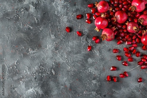 Fresh pomegranates on a wooden table, perfect for food blogs or healthy lifestyle websites © Fotograf