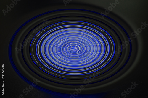 Espiral metálica y azul