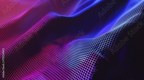 3d rendering of abstract digital wave with glowing particles in empty space. Futuristic background with flowing particles