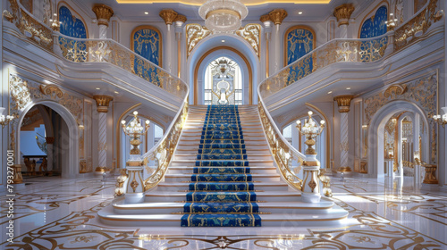 Fantasy interior of the royal palace photo