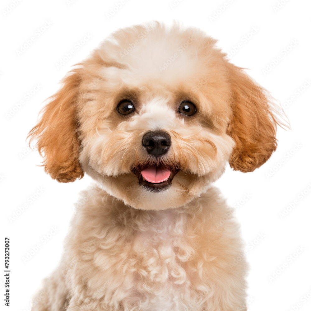 A cute poodle dog isolated on a white background