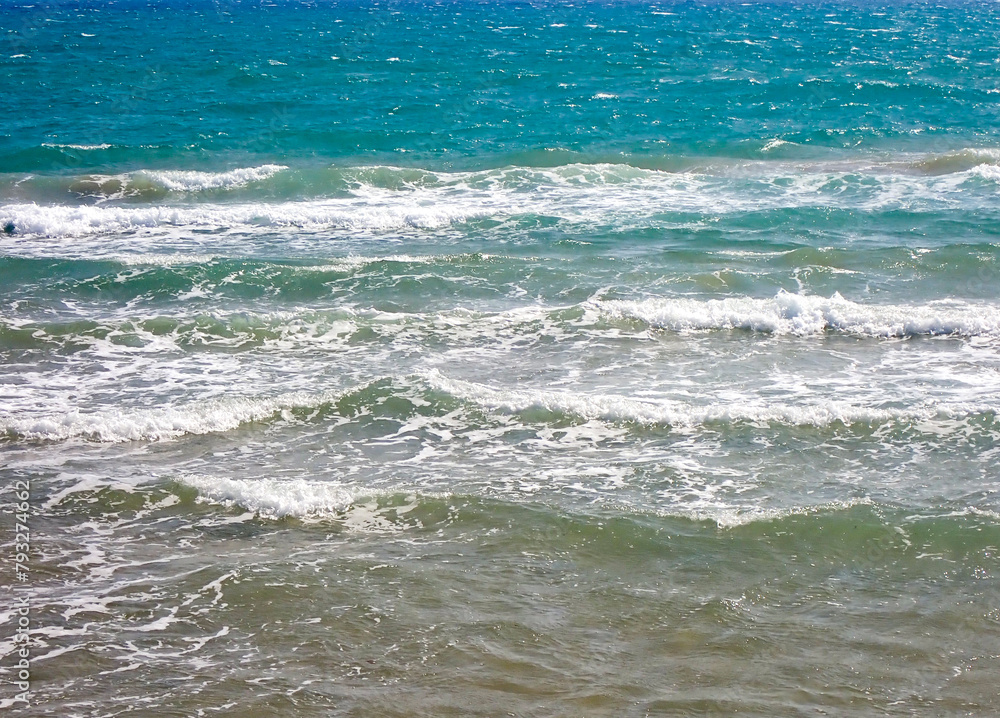 Onde sulla riva del Mar Mediterraneo, Sfondo estivo, 785 Onde sulla riva del Mar Mediterraneo, Sfondo estivo, 785