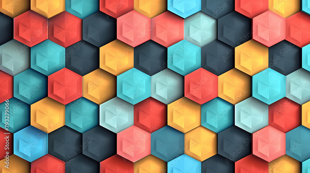 a colorful wall with a pattern of squares and cubes a colorful wall with a pattern of squares and cubes