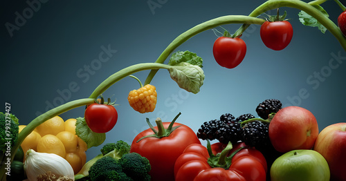 fresh vegetables on a white background