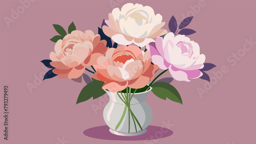 Simple yet stunning a of peonies and lisianthus are artfully arranged in a vintageinspired mercury glass vase perfect for brightening up any room..