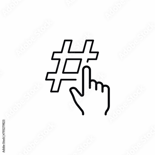 tap click hash tag icon