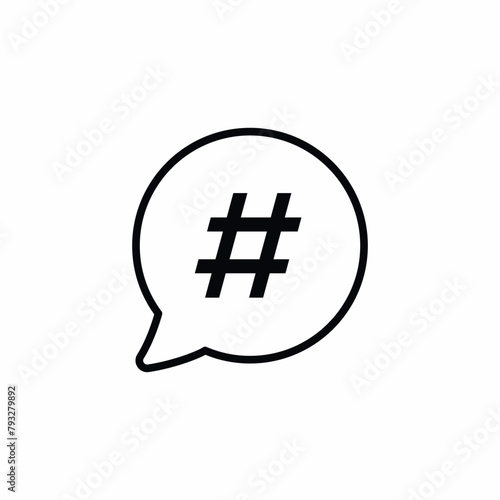 speech bubble hash tag icon