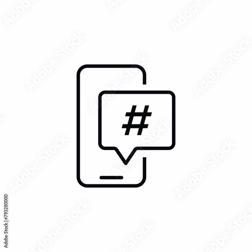 speech bubble hash tag phone icon