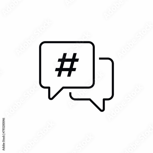 hash tag speech bubble icon