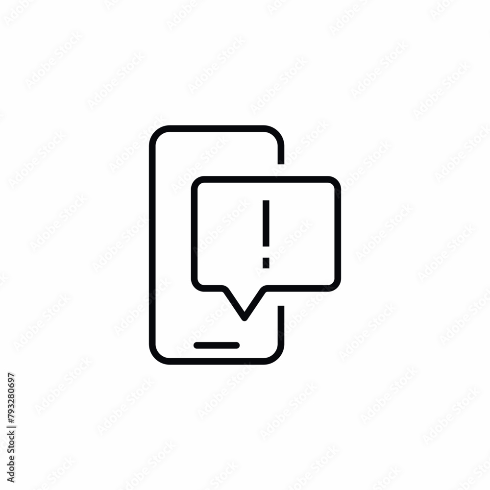 Phone Speech Bubble Warning Attention icon Phone Speech Bubble Warning Attention icon