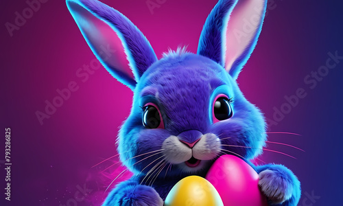 easter bunny with easter eggs