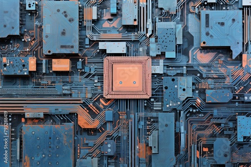 Motherboard Skyscraper: Urban Tech Abstracts and Chip Patterns