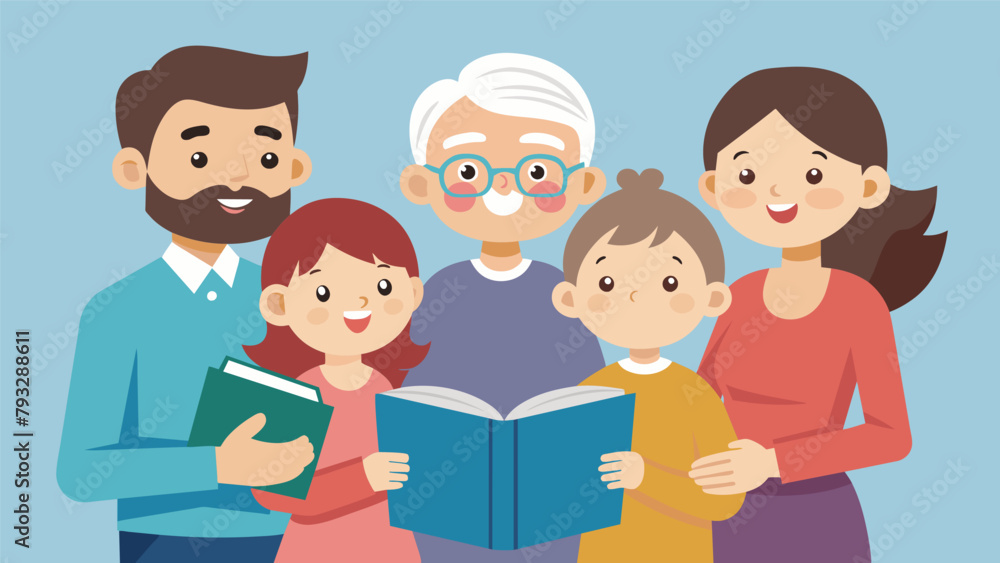 A family storybook reading hour where the oldest member of the family shares beloved tales from their childhood followed by the younger A family storybook reading hour where the oldest member of the family shares beloved tales from their childhood followed by the younger
